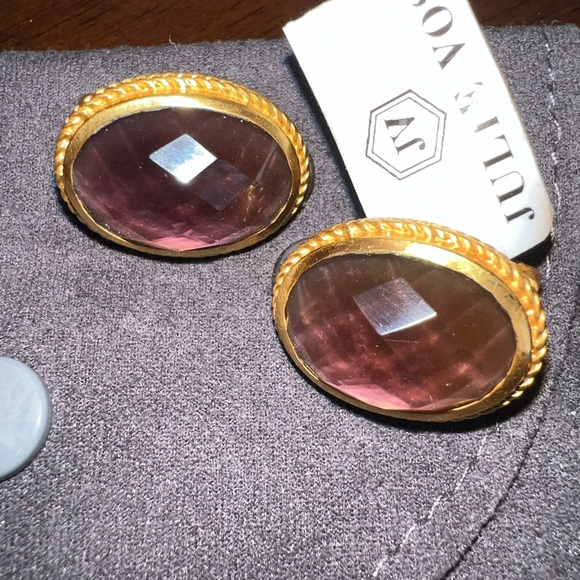 Julie Vos Verona Clip earrings - NWT! Gorgeous Bordeaux color! - Picture 8 of 11